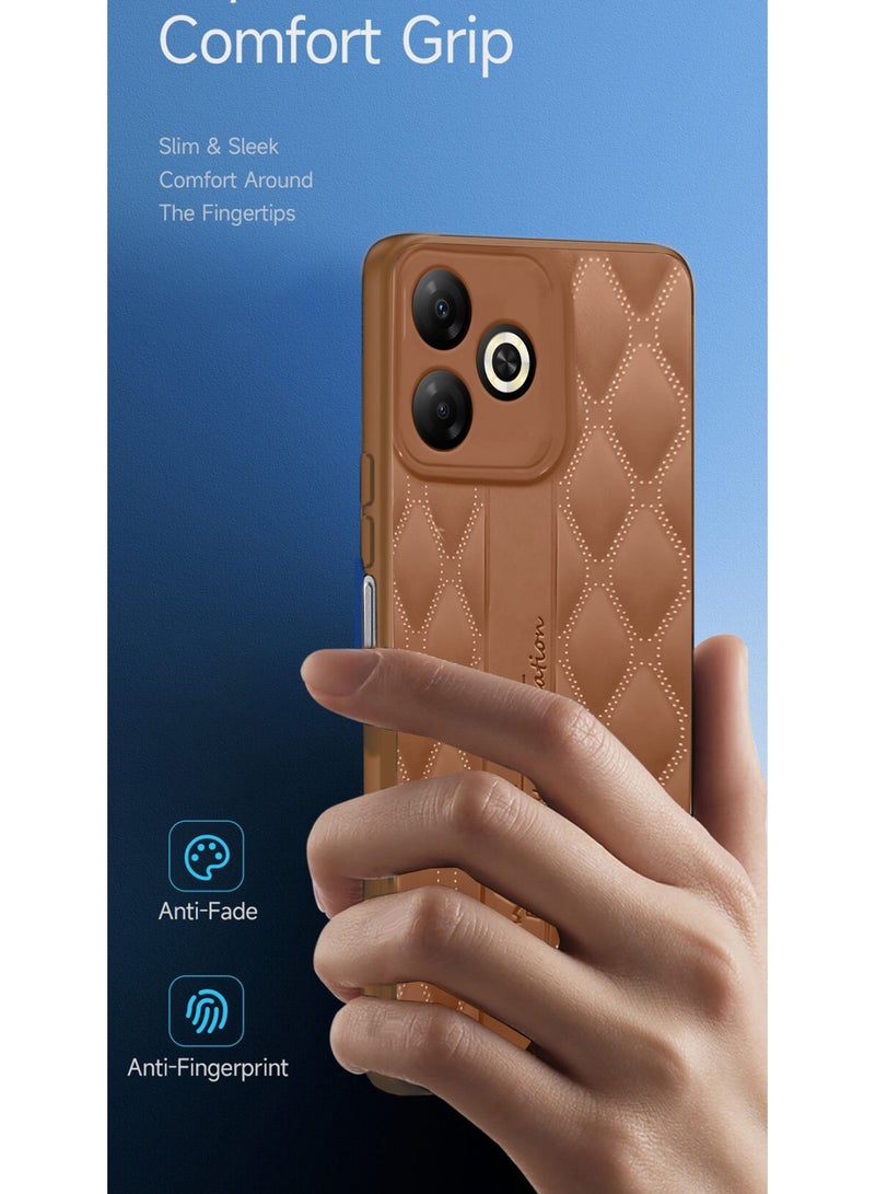 دبليو تيك غلاف خلفي بتصميم جلد أنيق مضاد للخدوش لهاتف Infinix Smart 10 HD 4G 2025 - بنى، إنهاء ماتي، شعور فاخر - Image 2