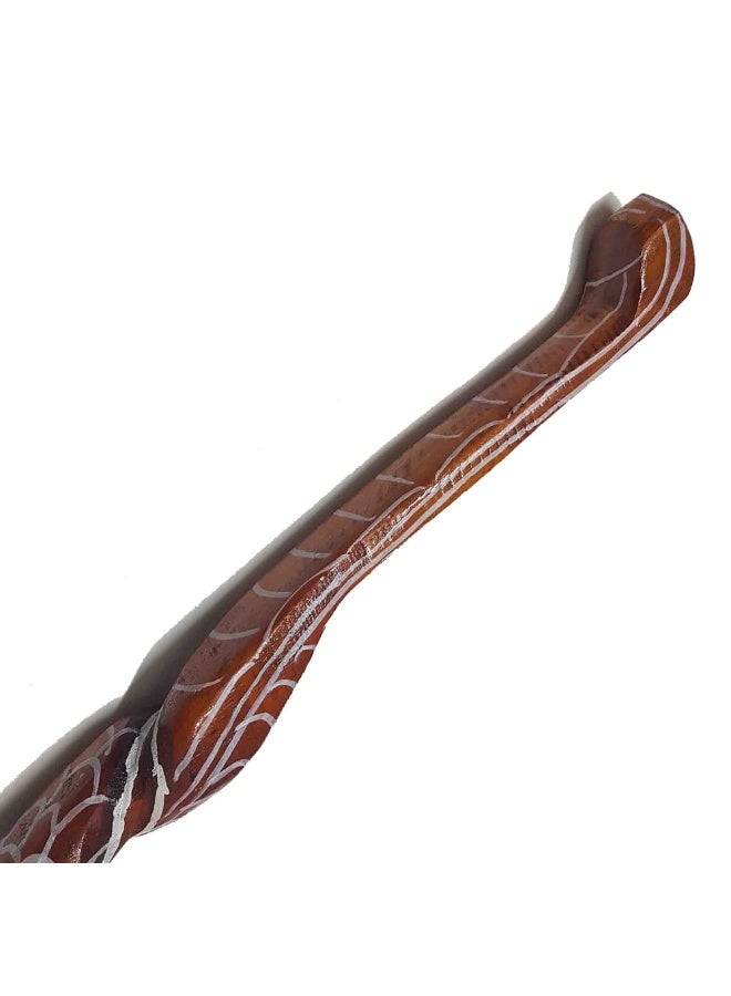 Generic A brown snake-shaped wooden crutch with a brown plastic handle. - Image 4