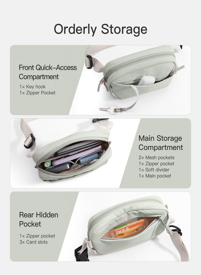 Inateck Sling Bag X-Mini, Durable Fanny Pack with RFID Blocking, Water-resistant Belt Waist Bag with Quick-adjust Strap, Stylish Waist Pack for Men, Women, Travel, Hiking, Cycling, Work, Sports, Green - Image 4