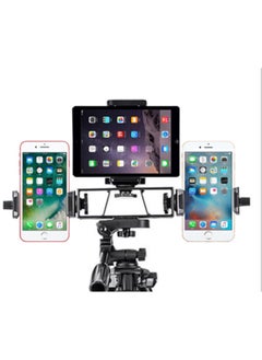 Generic Yunteng 6808 Mobile Phone Live Selfie Video Anchor Floor Tripod Multi -3 Position Angle Frame Support Mobile Phone Clip-Color:6808 With Flat Clamp Set  - Image 1