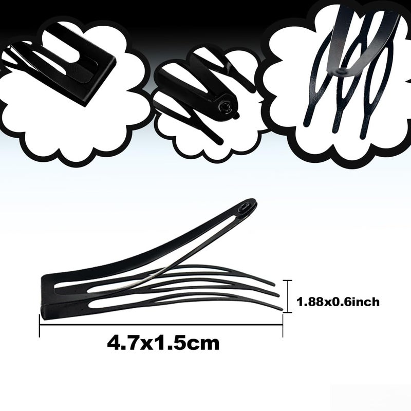 ELANE 20 Pcs Metal Snap Hair Clips for Women, Double Grip Barrettes for Thick Fine Hair, Small Black Clips for Girls - Image 2