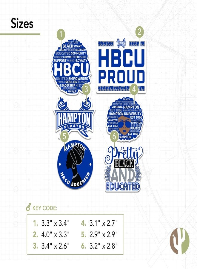 Desert Cactus Hampton University Sticker Virginia Pirates Sticker Vinyl Decals Laptop Water Bottle Car Scrapbook (T2 HBCU-C) - Image 3
