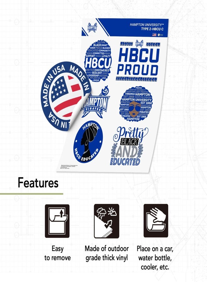 Desert Cactus Hampton University Sticker Virginia Pirates Sticker Vinyl Decals Laptop Water Bottle Car Scrapbook (T2 HBCU-C) - Image 2