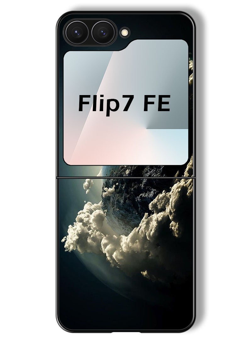 Theodor Case Compatible with Samsung Galaxy Z Flip 7 FE 6.7 Inch Protection Shockproof Bumper Cover Space Earth Sun - Image 1