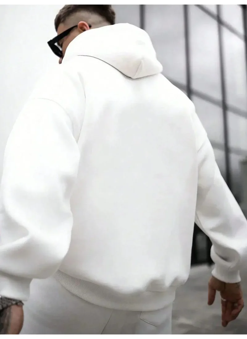 Feville Hooded White Oversize Sweatshirt