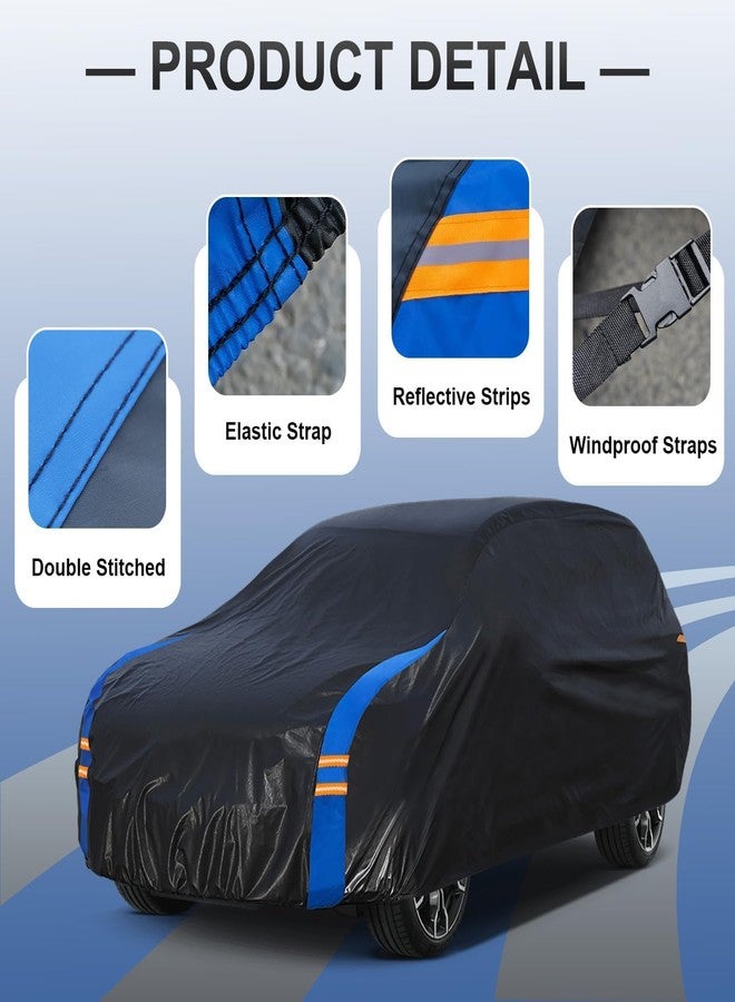 Molebt SUV Car Cover Waterproof All Weather for Automobiles, Full Exterior Covers for Jeep (191-201 inch) Universal Fit for Jeep Grand Cherokee, Ford Explorer, etc. Rain Winter Sun Snow Protection. - Image 3