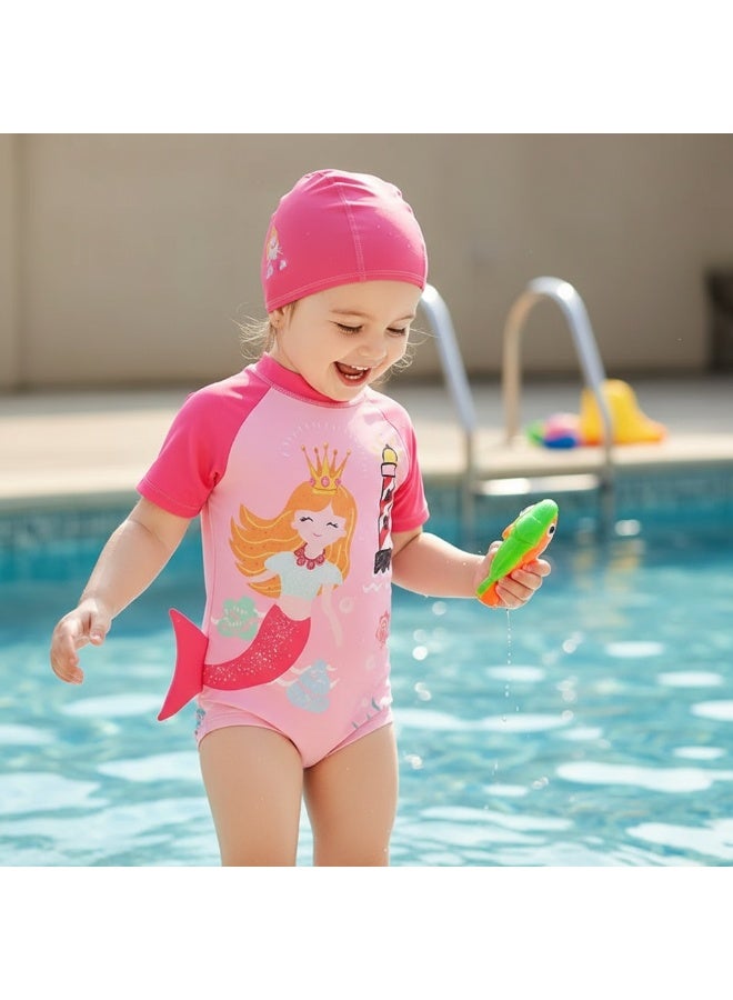 Y&D 2 piece children's swimsuit girl baby one piece surfing suit baby swimming pool girl swimsuit 80-90 cm - Image 2