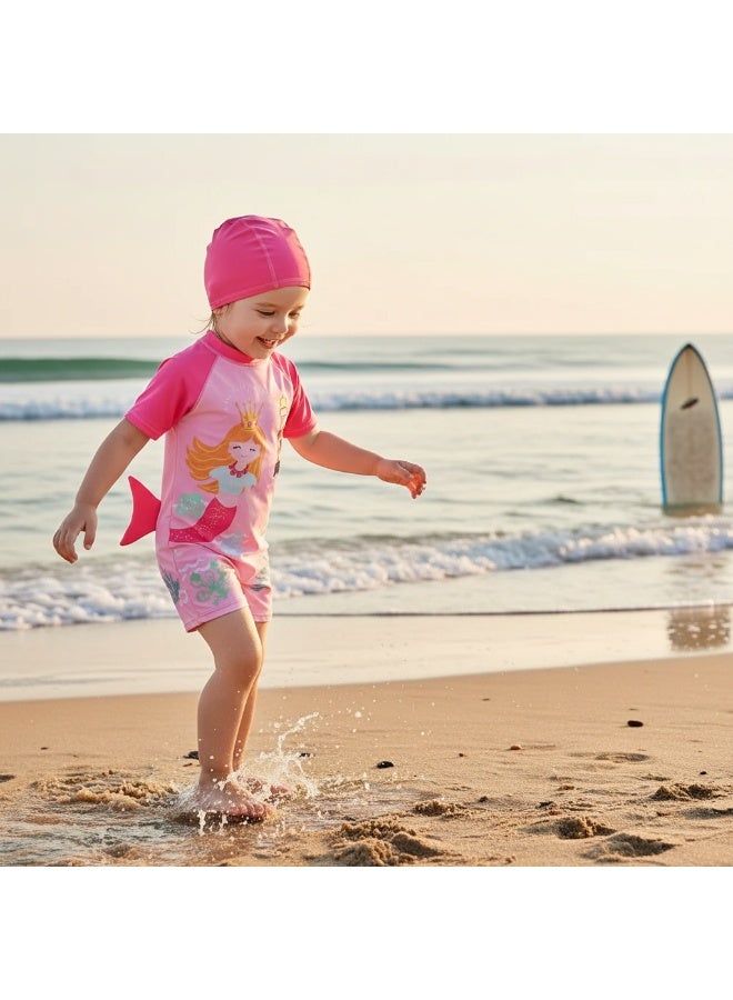 Y&D 2 piece children's swimsuit girl baby one piece surfing suit baby swimming pool girl swimsuit 80-90 cm - Image 3