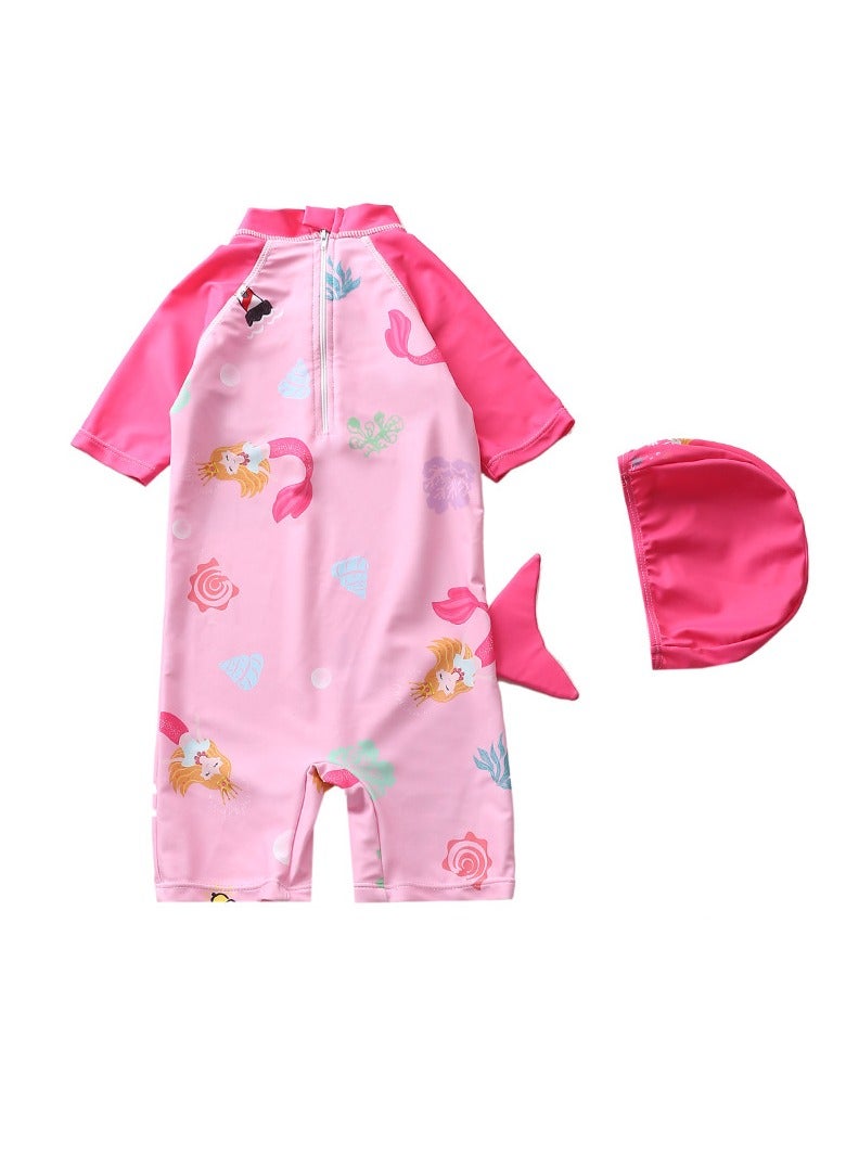 Y&D 2 piece children's swimsuit girl baby one piece surfing suit baby swimming pool girl swimsuit 80-90 cm - Image 2