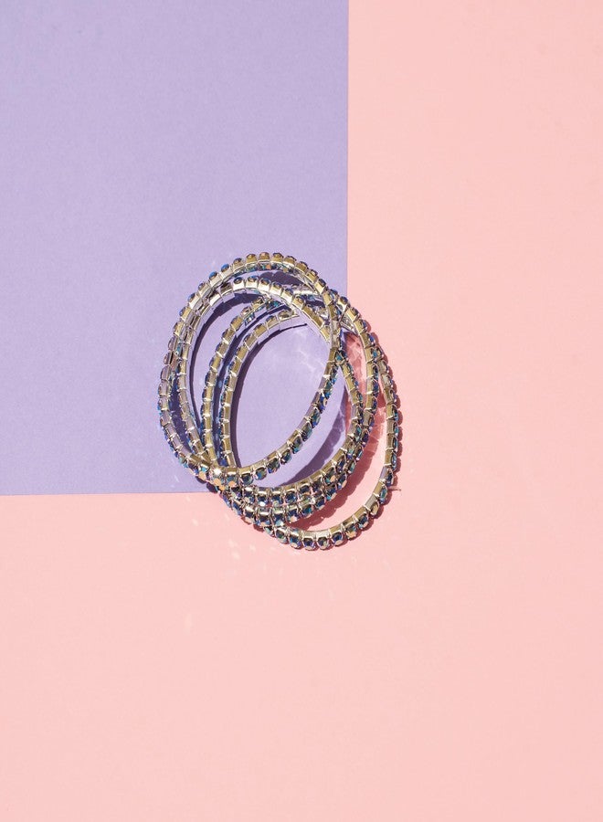 Secret Stash Anti Tarnish Set of 4 HoloVerdant Stack Bracelets for Women | Fancy Jewellery Gifts | Hand Band | Latest Fashion Accessories for Girls | Minimal Jewelry Design | Ideal for Gifting | Gift for Diwali, Christmas, Marriage, Birthday - Image 4