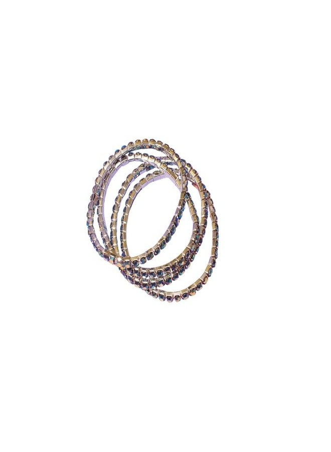 Secret Stash Anti Tarnish Set of 4 HoloVerdant Stack Bracelets for Women | Fancy Jewellery Gifts | Hand Band | Latest Fashion Accessories for Girls | Minimal Jewelry Design | Ideal for Gifting | Gift for Diwali, Christmas, Marriage, Birthday - Image 1