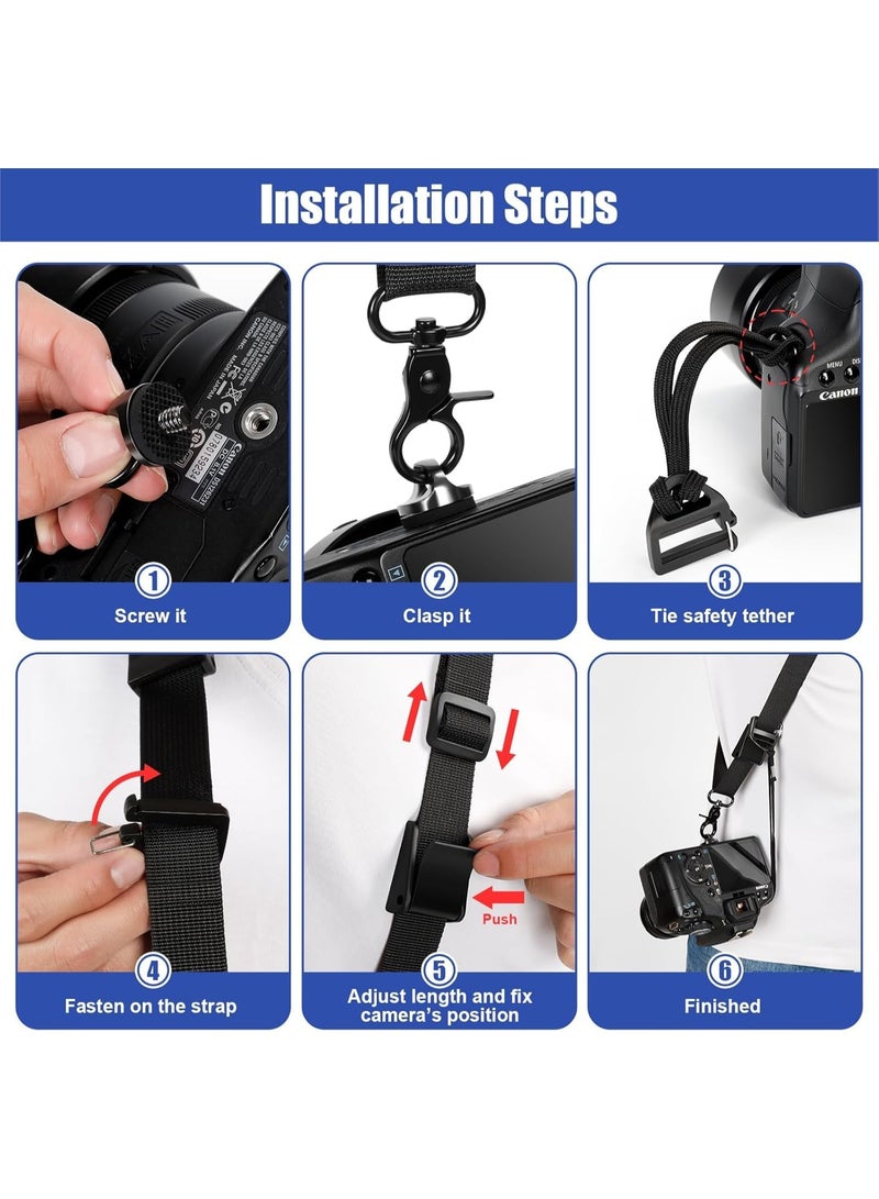VKL Camera Shoulder Strap, Anti-Slip Camera Strap with Quick Release and Safety Tether, Adjustable Sling Strap for DSLR, Compatible with Nikon, Canon, Sony, Fuji Cameras, Secure and Comfortable - Image 4