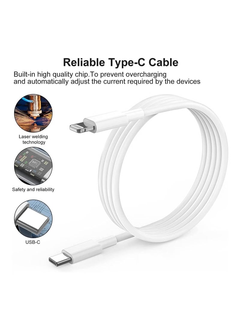 IAF - iPhone 20W Fast Charger | USB C Wall Fast Charger with USB C to Lightning Cable Compatible with iPhone 14/14 Pro/14 Pro Max/13/12/SE2020/11/XR/XS Max/X/iPad - Image 1