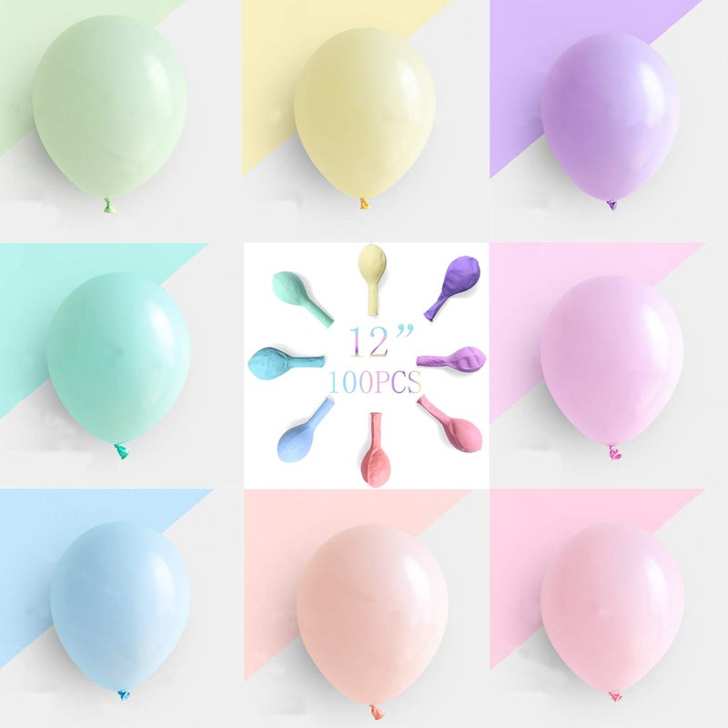 Brontothere Pastel Party Balloons 12 inches 100pcs Assorted Color Birthday Balloons Kids Baby Shower Balloons - Image 3