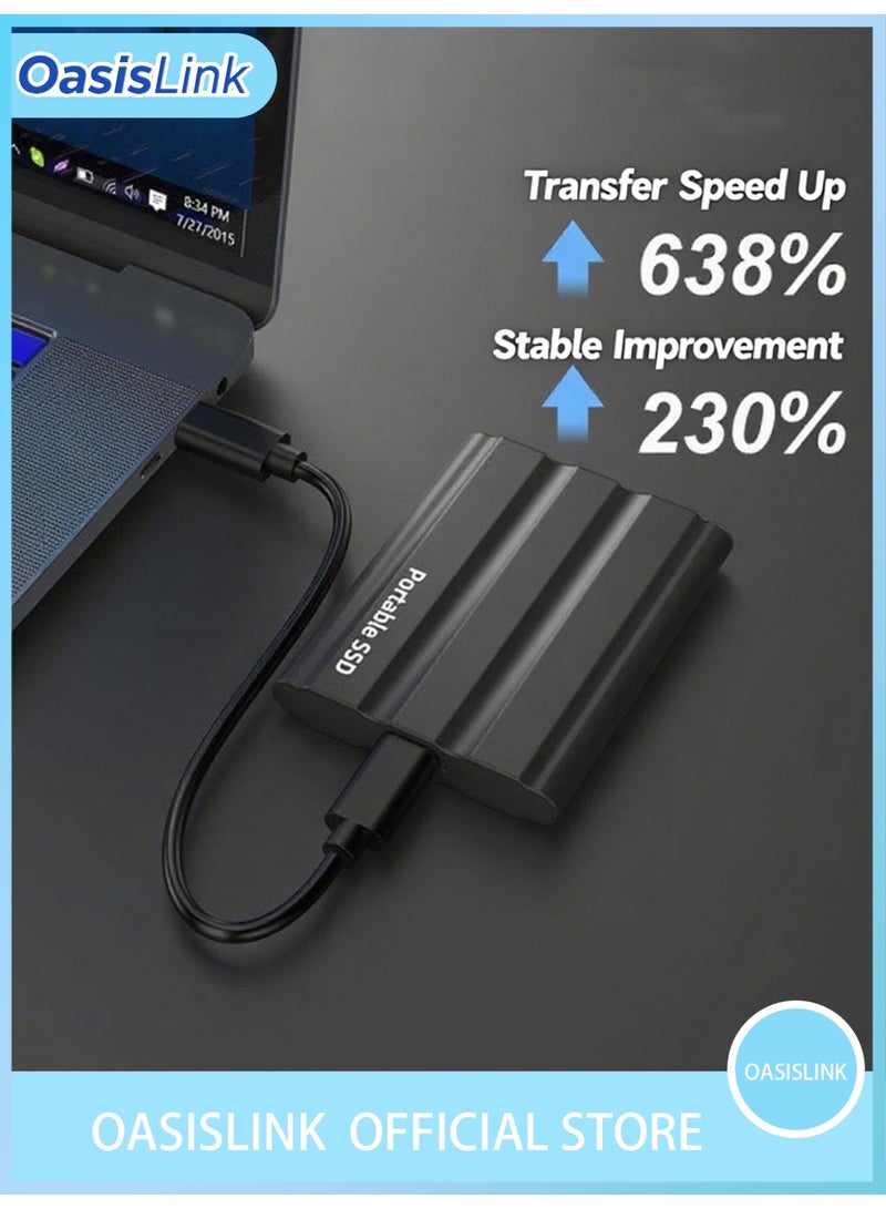أواسيس لينك قرص SSD محمول بسعة 2 تيرابايت مع نقل عالي السرعة USB 3.1، تصميم متين ومقاوم للماء والغبار للمصورين ومنشئي المحتوى واللاعبين، قرص SSD خارجي (أسود) - Image 3