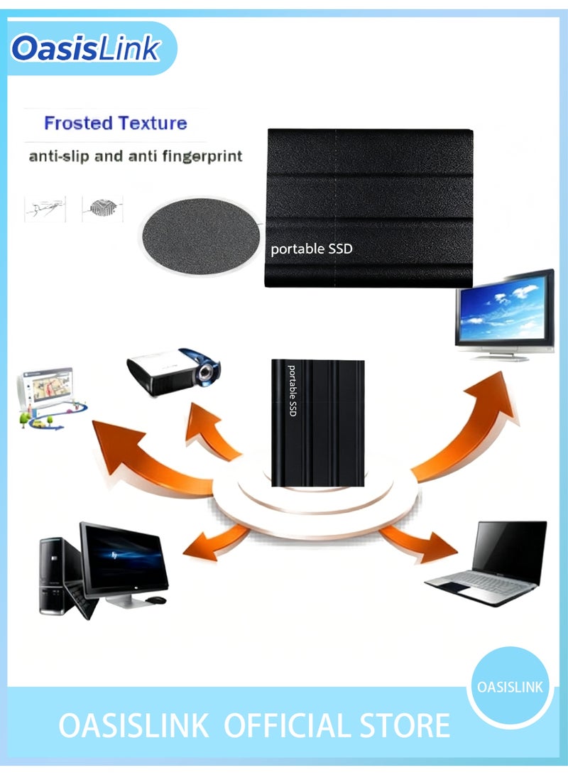 أواسيس لينك قرص SSD محمول بسعة 2 تيرابايت مع نقل عالي السرعة USB 3.1، تصميم متين ومقاوم للماء والغبار للمصورين ومنشئي المحتوى واللاعبين، قرص SSD خارجي (أسود) - Image 4