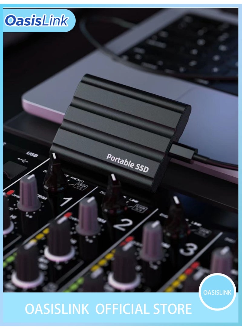 أواسيس لينك قرص SSD محمول بسعة 2 تيرابايت مع نقل عالي السرعة USB 3.1، تصميم متين ومقاوم للماء والغبار للمصورين ومنشئي المحتوى واللاعبين، قرص SSD خارجي (أسود) - Image 2