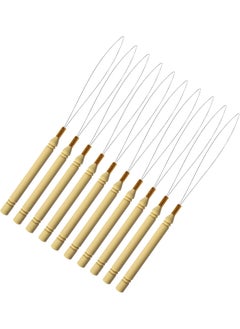 yantaisiyu 10 Pcs Micro Rings Hair Extension Loop Needle Threader Wire Pulling Hook Beading Tool Hair Extensions Bead Device Tool for Hair or Feather Extensions 