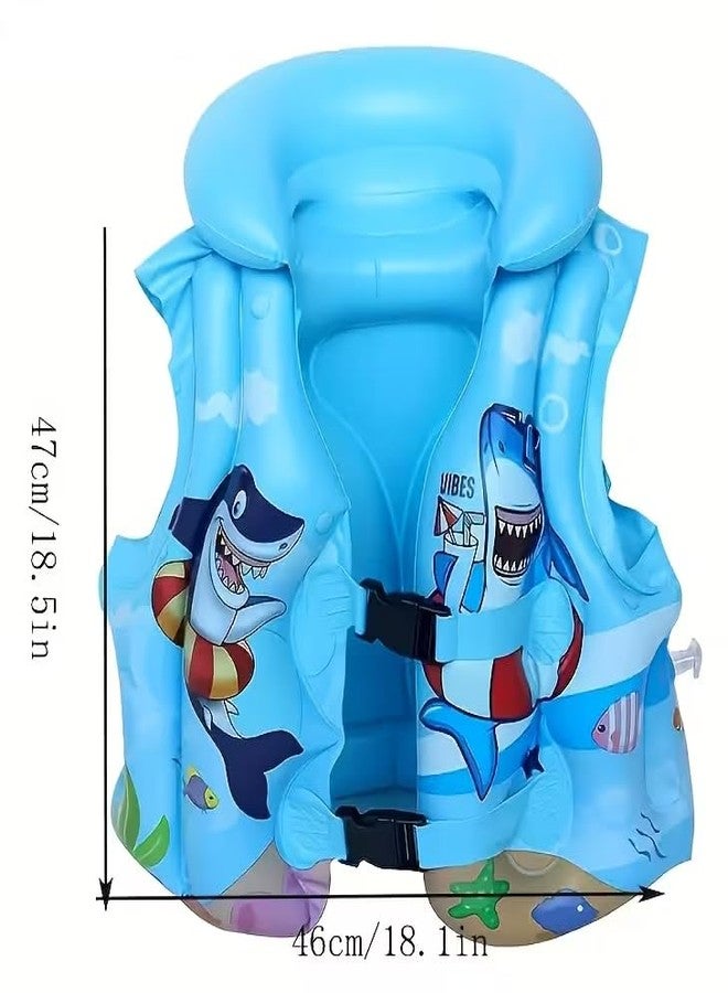 IMUU Kids Swimming Life Jacket for Toddlers 2-6 Years | Swim Vest with Double Safety Buckle | Cartoon Shark Design | Swimwear & Safety | Water Sports | Lightweight Floating Jacket for Pool & Beach - Image 2