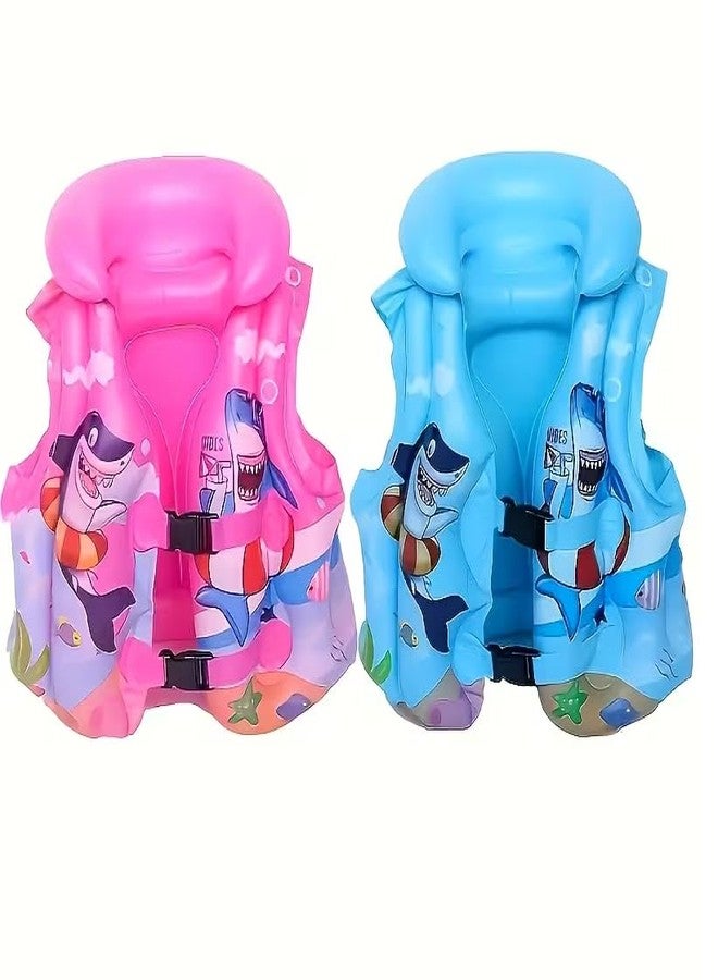 IMUU Kids Swimming Life Jacket for Toddlers 2-6 Years | Swim Vest with Double Safety Buckle | Cartoon Shark Design | Swimwear & Safety | Water Sports | Lightweight Floating Jacket for Pool & Beach - Image 1