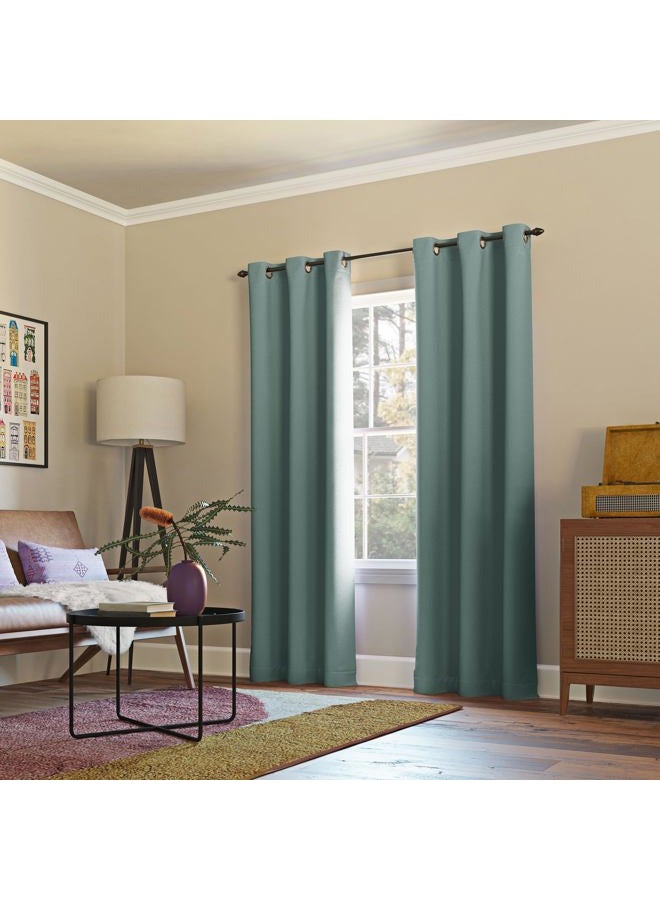 Sun Zero Easton Blackout Energy Efficient Grommet Curtain Panel Sun Zero Easton , Mineral , 40" x 95" , 48059 - Image 4