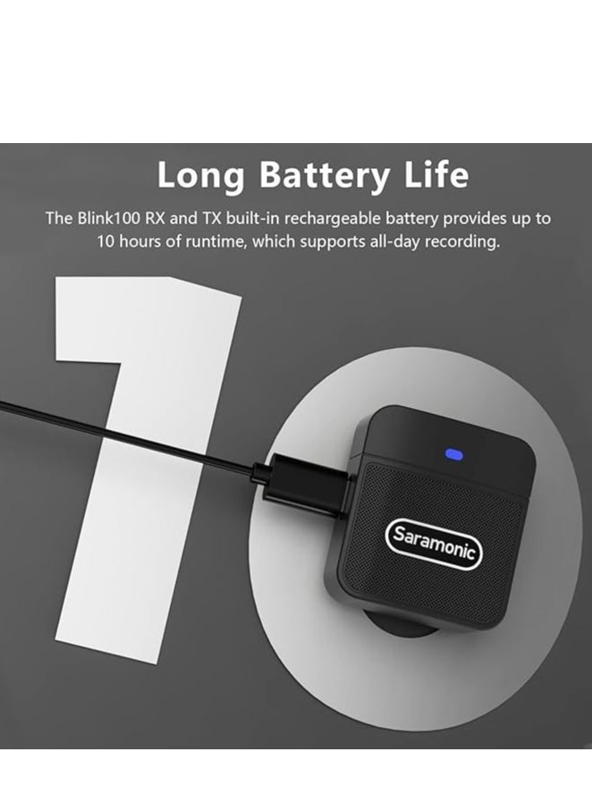 Saramonic Saramonic Blink100 B4 Wireless Lavalier Microphones for iPhone iPad 2.4GHz Plug & Play Lapel Clip-on Mic With Noise  - Image 3
