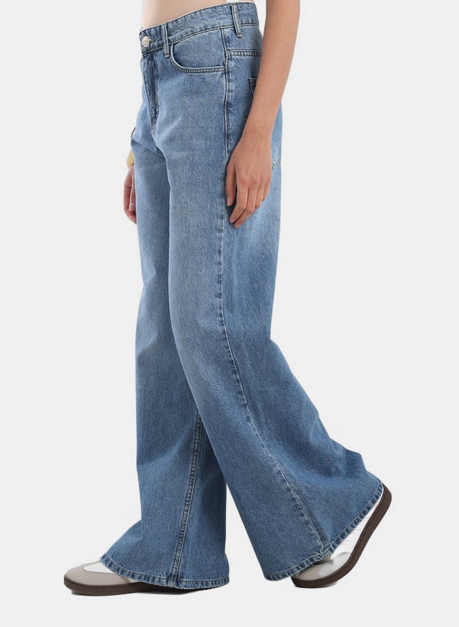 Carina Denim Pants with Button Closure - Image 2