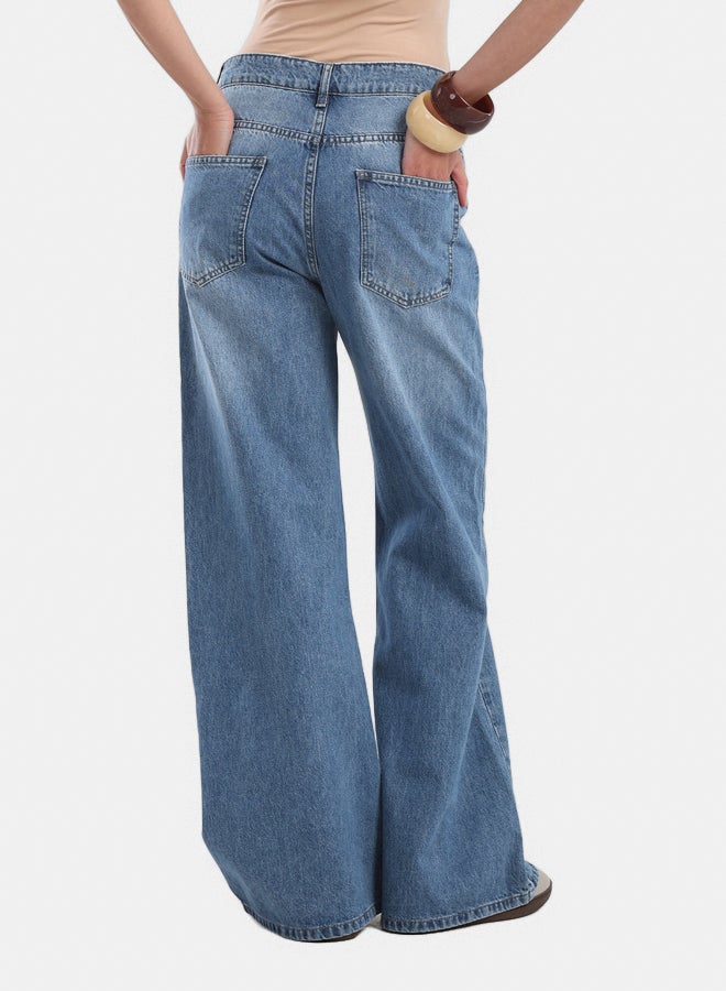 Carina Denim Pants with Button Closure - Image 3