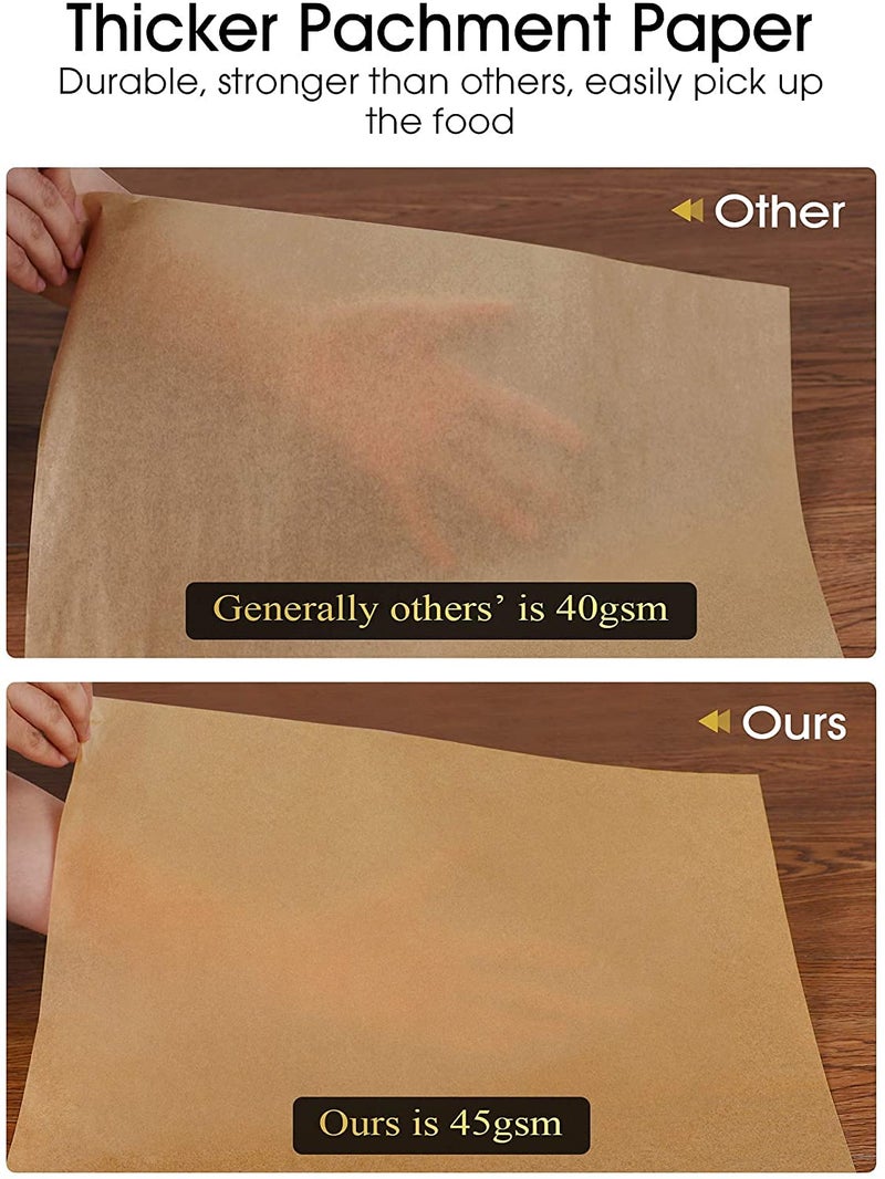 MEETCOZY Parchment Paper Baking Sheets, 12 x 16 Inch 100pcs Precut Non-Stick Unbleached Baking Paper for Baking Cookies, Cooking, Frying, Air Fryer, Grilling Rack, Oven - Image 3