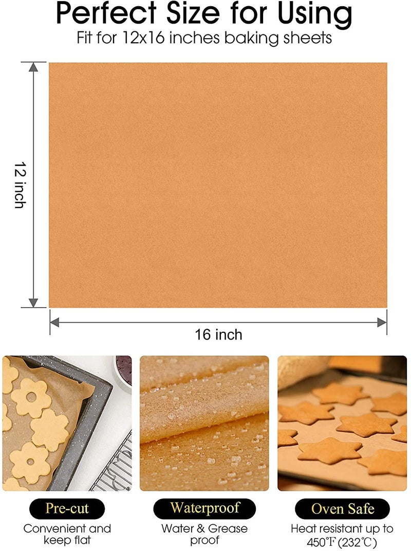 MEETCOZY Parchment Paper Baking Sheets, 12 x 16 Inch 100pcs Precut Non-Stick Unbleached Baking Paper for Baking Cookies, Cooking, Frying, Air Fryer, Grilling Rack, Oven - Image 2