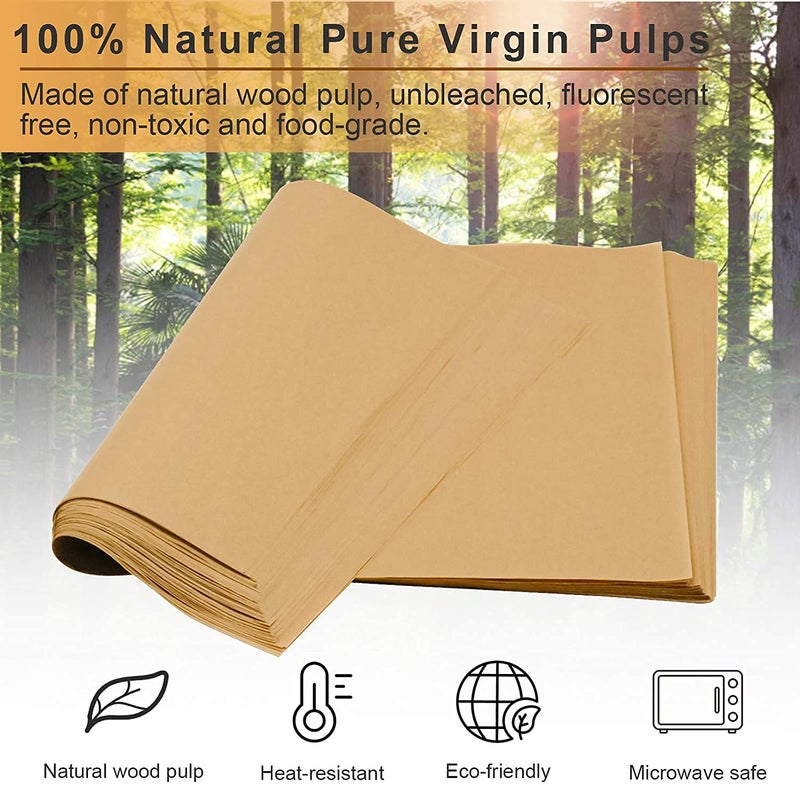 MEETCOZY Parchment Paper Baking Sheets, 12 x 16 Inch 100pcs Precut Non-Stick Unbleached Baking Paper for Baking Cookies, Cooking, Frying, Air Fryer, Grilling Rack, Oven - Image 4