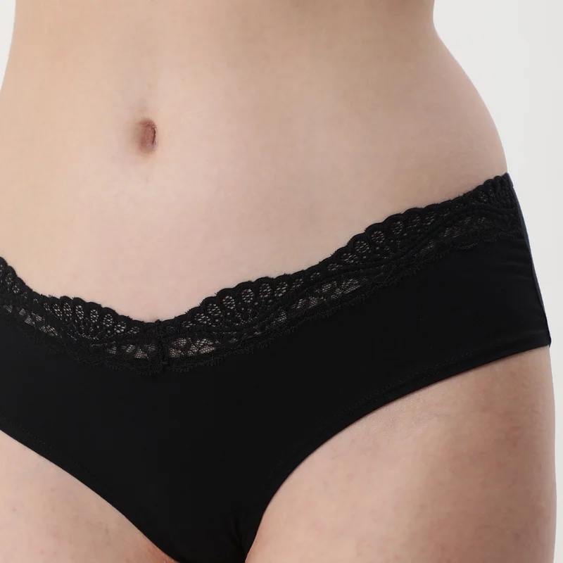 La Senza La Senza Lace Trim Hipster Bikini Brief - Black