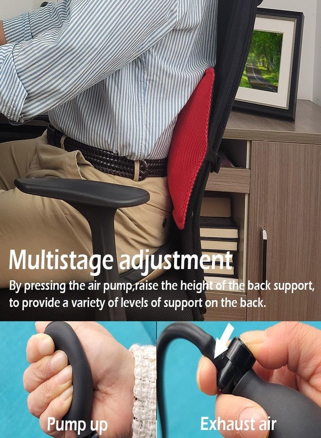 POPIPEN Inflatable Lumbar Support Pillow for Office Chair and Car Seat, Back Support Cushion with Air Pump for Reducing Lower Back Pain - Image 4