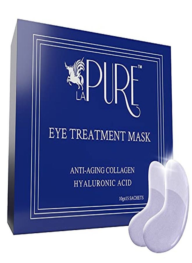 LA PURE - Luxury Collagen Eye Mask Under Eye Patches With Hyaluronic Acid Dark Circles Under Eye Treatment Under Eye Bags Treatment Eye Mask For Puffy Eyes Undereye Dark Circles Pads (15 Pairs) - Image 1