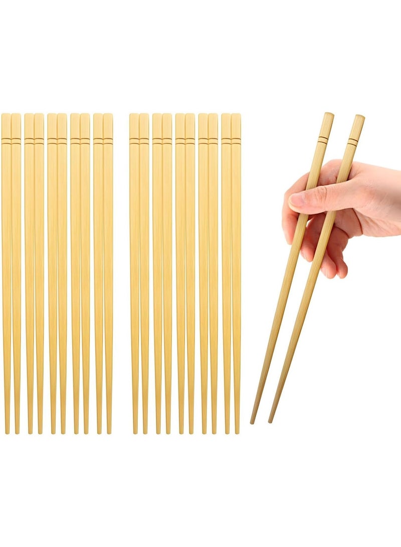 عيدان طعام من الخيزران صديقة للبيئة - 10 أزواج من عيدان الطعام القابلة لإعادة الاستخدام للسوشي والنودلز والمأكولات الآسيوية، خفيفة الوزن ومتينة - Image 1