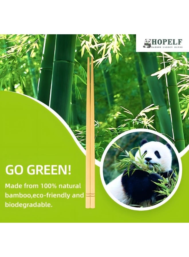 عيدان طعام من الخيزران صديقة للبيئة - 10 أزواج من عيدان الطعام القابلة لإعادة الاستخدام للسوشي والنودلز والمأكولات الآسيوية، خفيفة الوزن ومتينة - Image 3