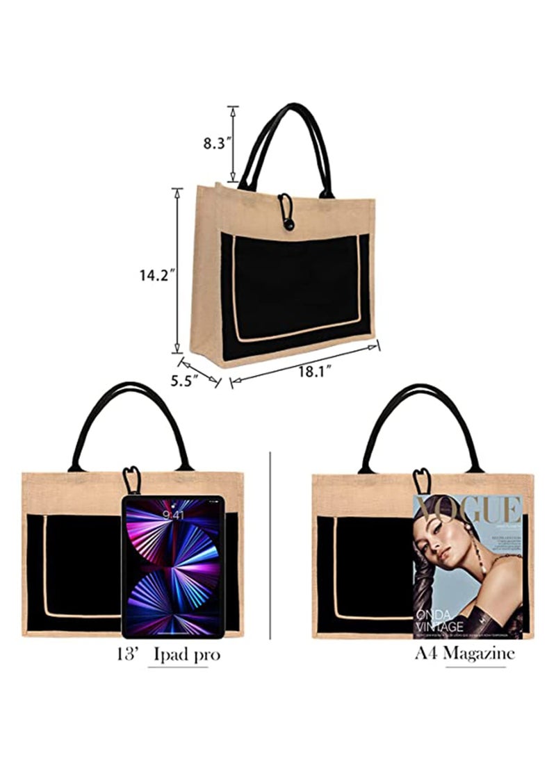 Women Tote Bag For Women Large Beach Bag Handmade Jute Straw Bag Shoulder Tassel Bag purse ELECDON Women Tote Bag For Women Large Beach Bag Handmade Jute Straw Bag Shoulder Tassel Bag purse - Image 2