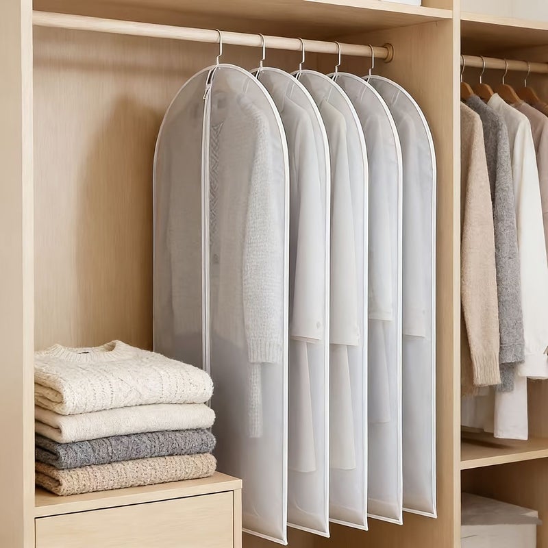 10 Pcs Thickened Frosted Garment Bags With Full Zipper Dustproof Hanging Storage For Suits And Wedding Dresses - Image 2