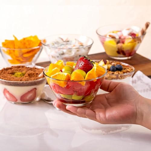 bellemax Glass Serving Deep Bowls 4 Inch Set of 6 for Kitchen,Salads Bowls, Dipping Bowls, Serving Bowl for Snack, Spices, Dipping, Creams, Salads, Dessert, Rice, Microwave Safe (BX-08) - Image 4