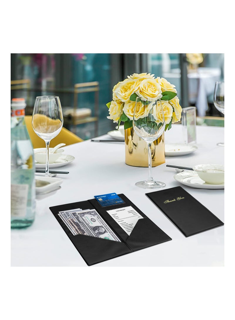 NIBEMINENT 5PCS Restaurant Check Presenters, (10" x 5.5" ) Waitress Server Books Gold Imprinted Presenters with Thank You Imprint Eatery Guest Card Holders for Restaurants Bar and Cafe - Image 3