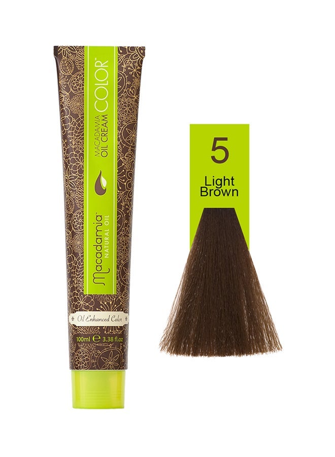 Macadamia Natural Oil Cream Hair Colour Light Brown 5 100ml - Image 1