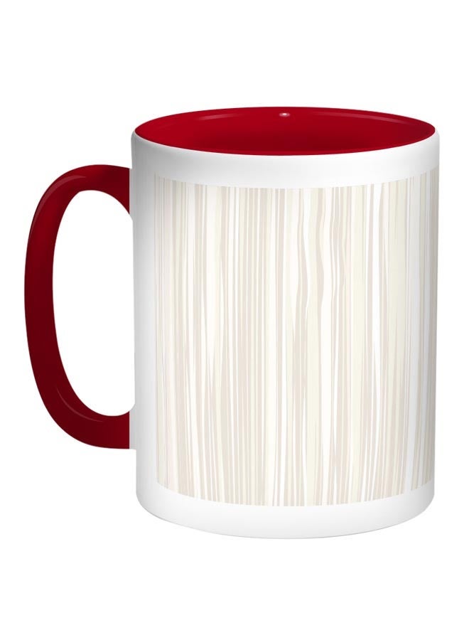 Wallpaper Printed Coffee Mug Red/White/Beige 11ounce