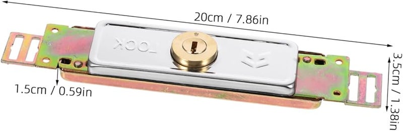 قفل باب اللف العمودي المعدني لمعدات مرآب البوابة مع مفتاح - Image 3