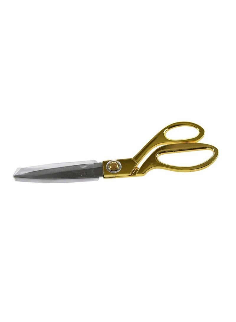 Generic Large stainless steel fabric scissors with brass handle  - Image 1