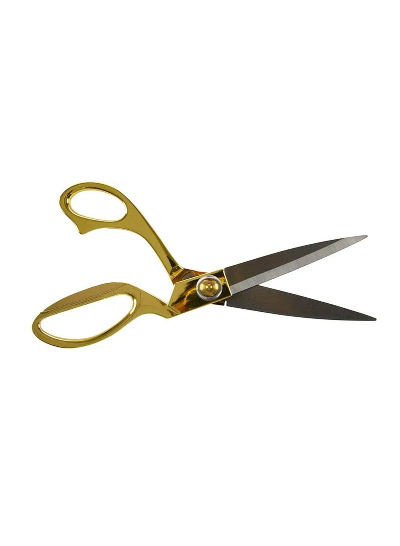 Generic Large stainless steel fabric scissors with brass handle  - Image 2
