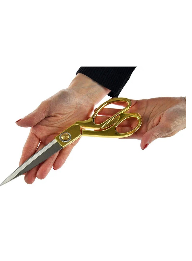 Generic Large stainless steel fabric scissors with brass handle  - Image 4