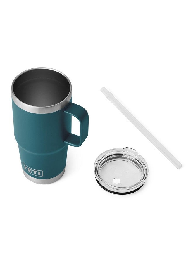 YETI Rambler 25 oz Tumbler with Handle and Straw Lid, Travel Mug Water Tumbler, Vacuum Insulated Cup with Handle, Stainless Steel, Agave Teal - Image 4