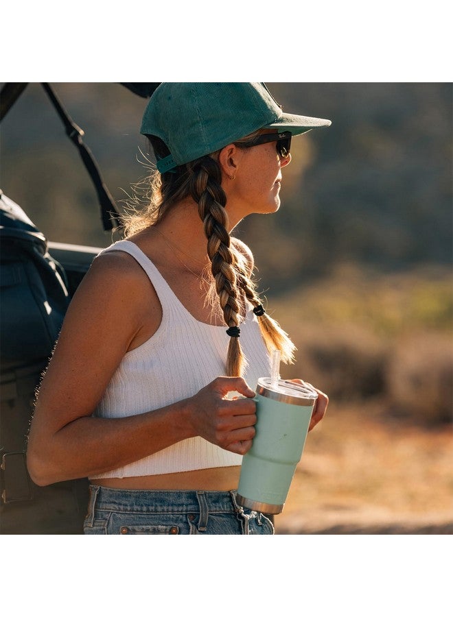 YETI Rambler 25 oz Tumbler with Handle and Straw Lid, Travel Mug Water Tumbler, Vacuum Insulated Cup with Handle, Stainless Steel, Agave Teal - Image 2