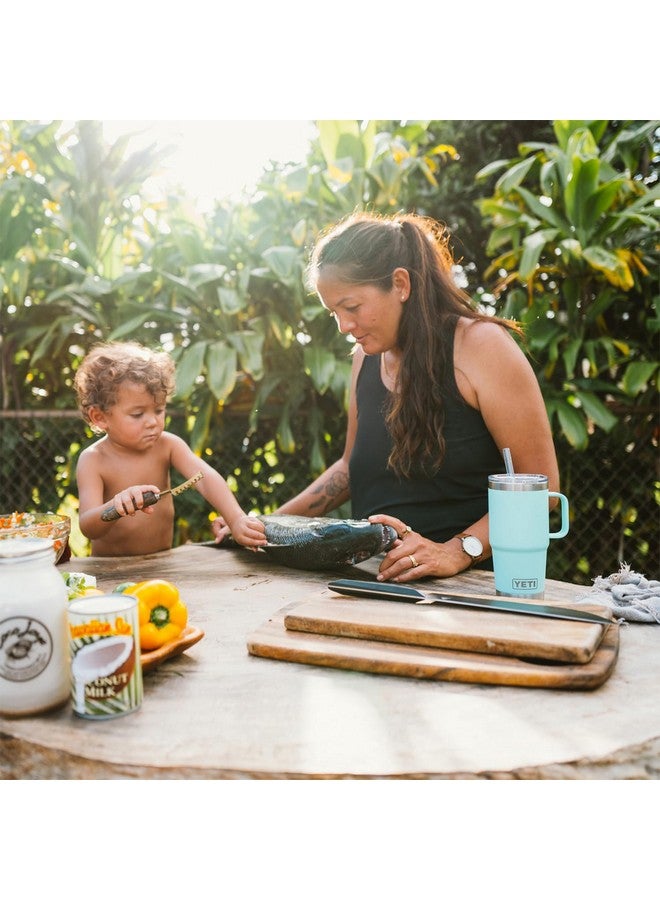 YETI Rambler 25 oz Tumbler with Handle and Straw Lid, Travel Mug Water Tumbler, Vacuum Insulated Cup with Handle, Stainless Steel, Agave Teal - Image 5