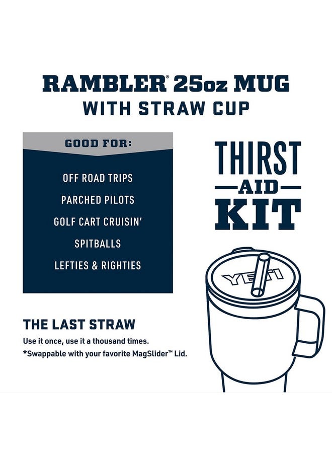 YETI Rambler 25 oz Tumbler with Handle and Straw Lid, Travel Mug Water Tumbler, Vacuum Insulated Cup with Handle, Stainless Steel, Agave Teal - Image 3